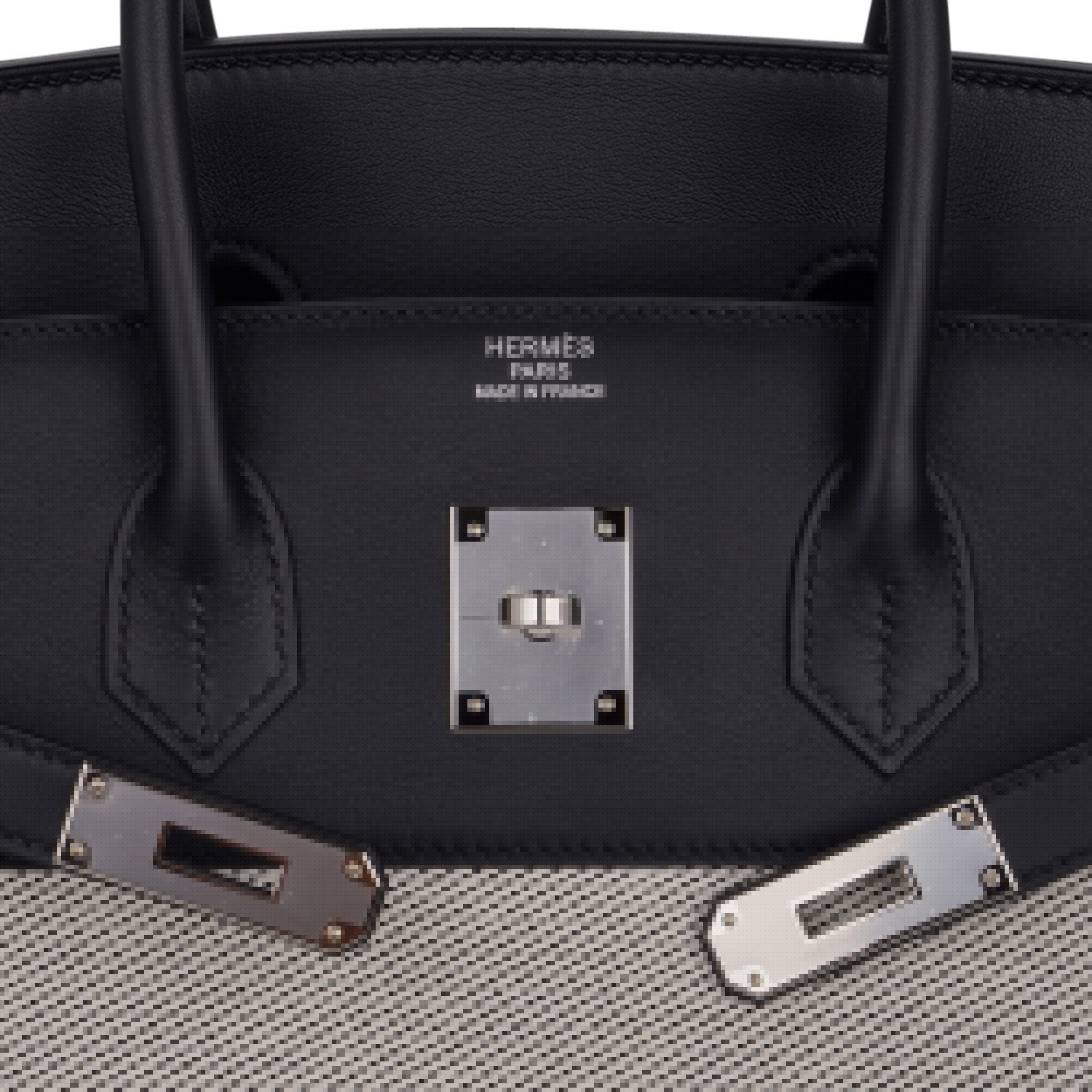 Birkin Fray Fray 35 Bag Black Swift Leather / Toile Limited Edition