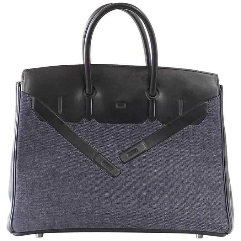 Birkin 35 Bag Rare Limited Edition Denim Shadow