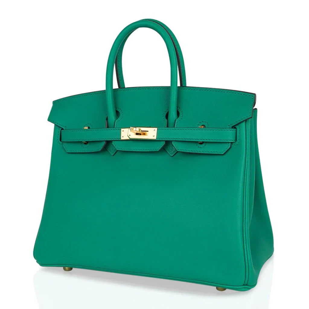 Birkin 25 Bag Vert Vertigo Swift Gold Hardware