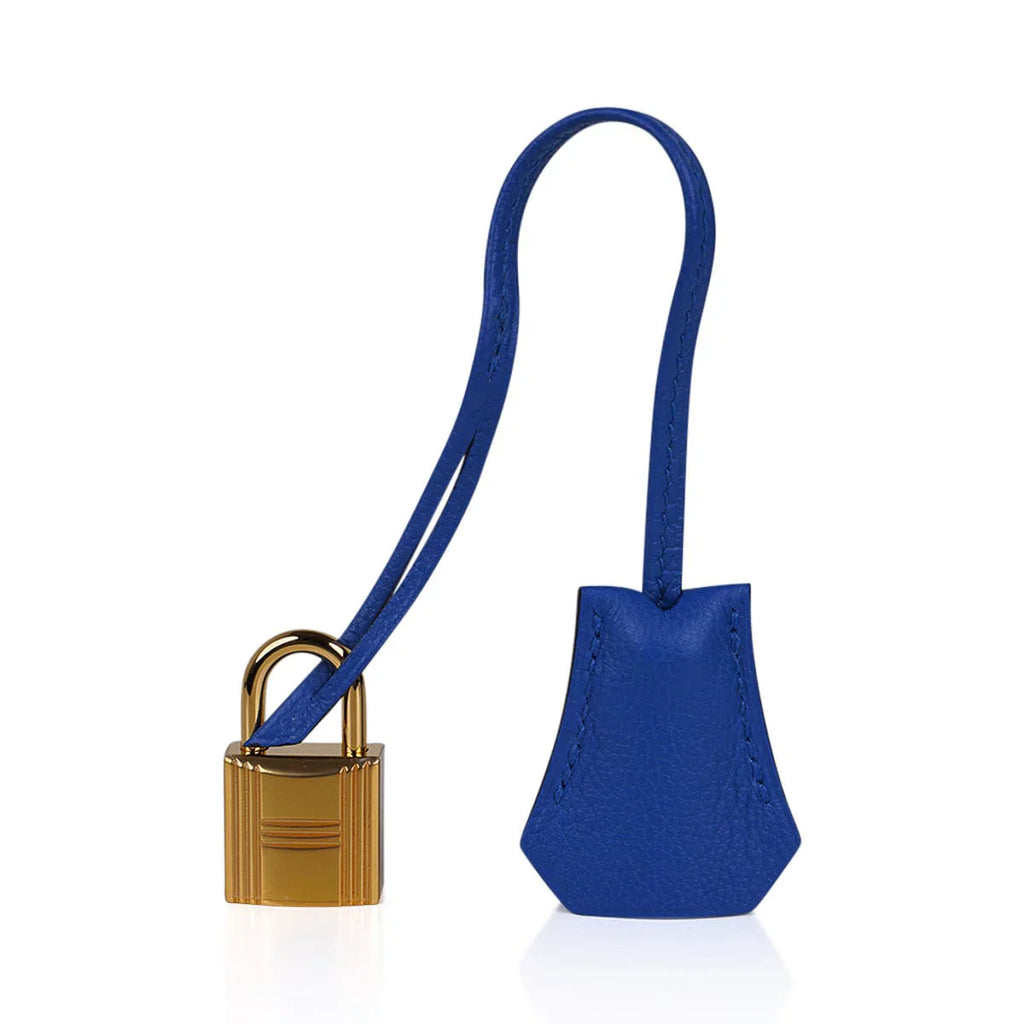 Birkin 25 Bag Blue Zellige Novillo Leather with Gold Hardware