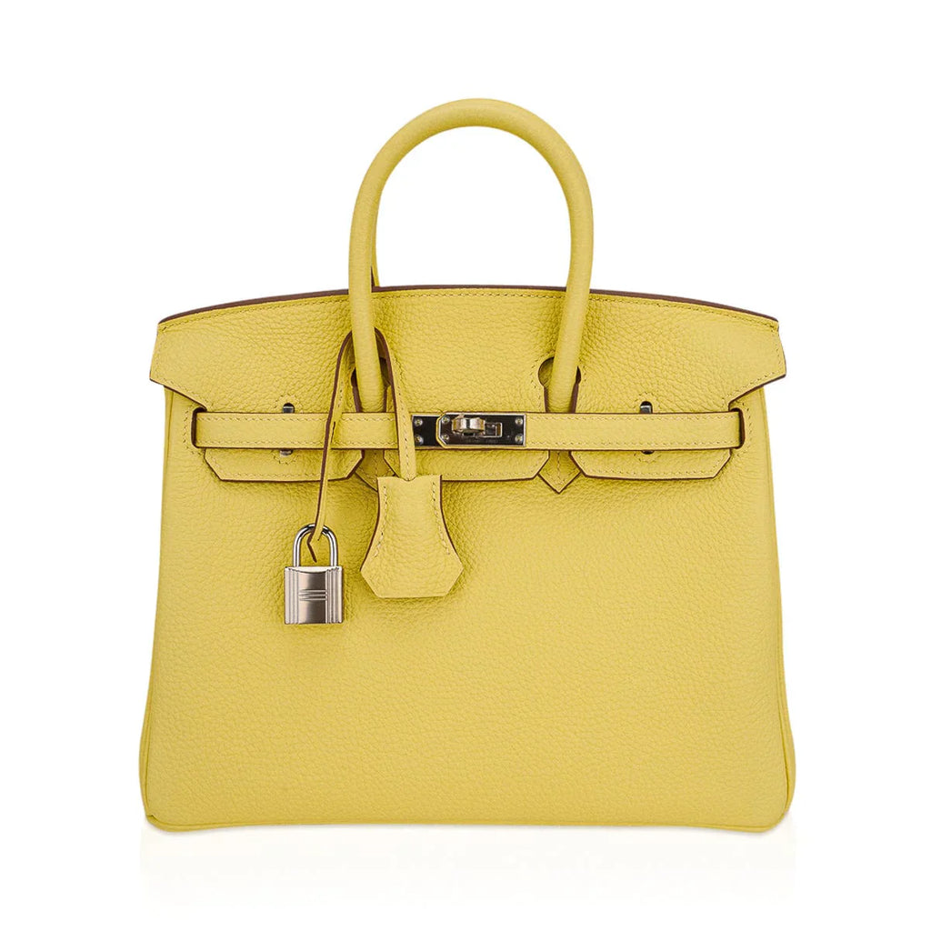 Birkin 25 Bag Jaune Poussin Togo Leather with Palladium Hardware