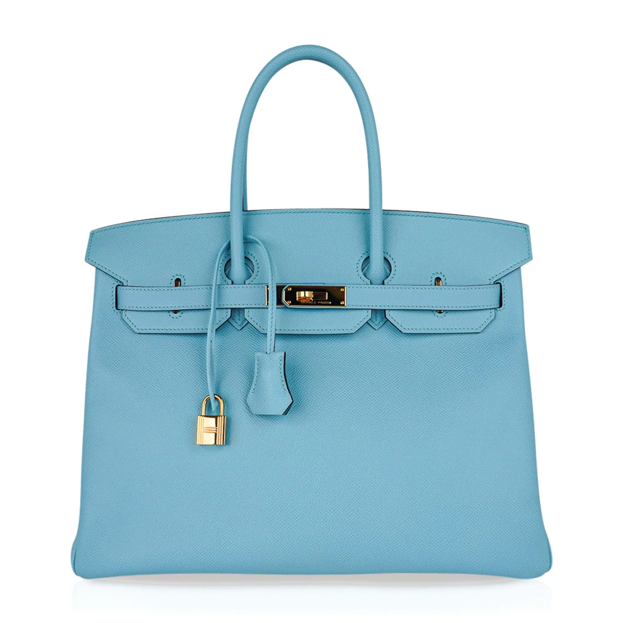 Birkin 35 Bag Blue Atoll Gold Hardware Epsom Leather