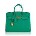 Birkin Sellier 25 Bag Vert Jade Epsom Leather with Gold Hardware