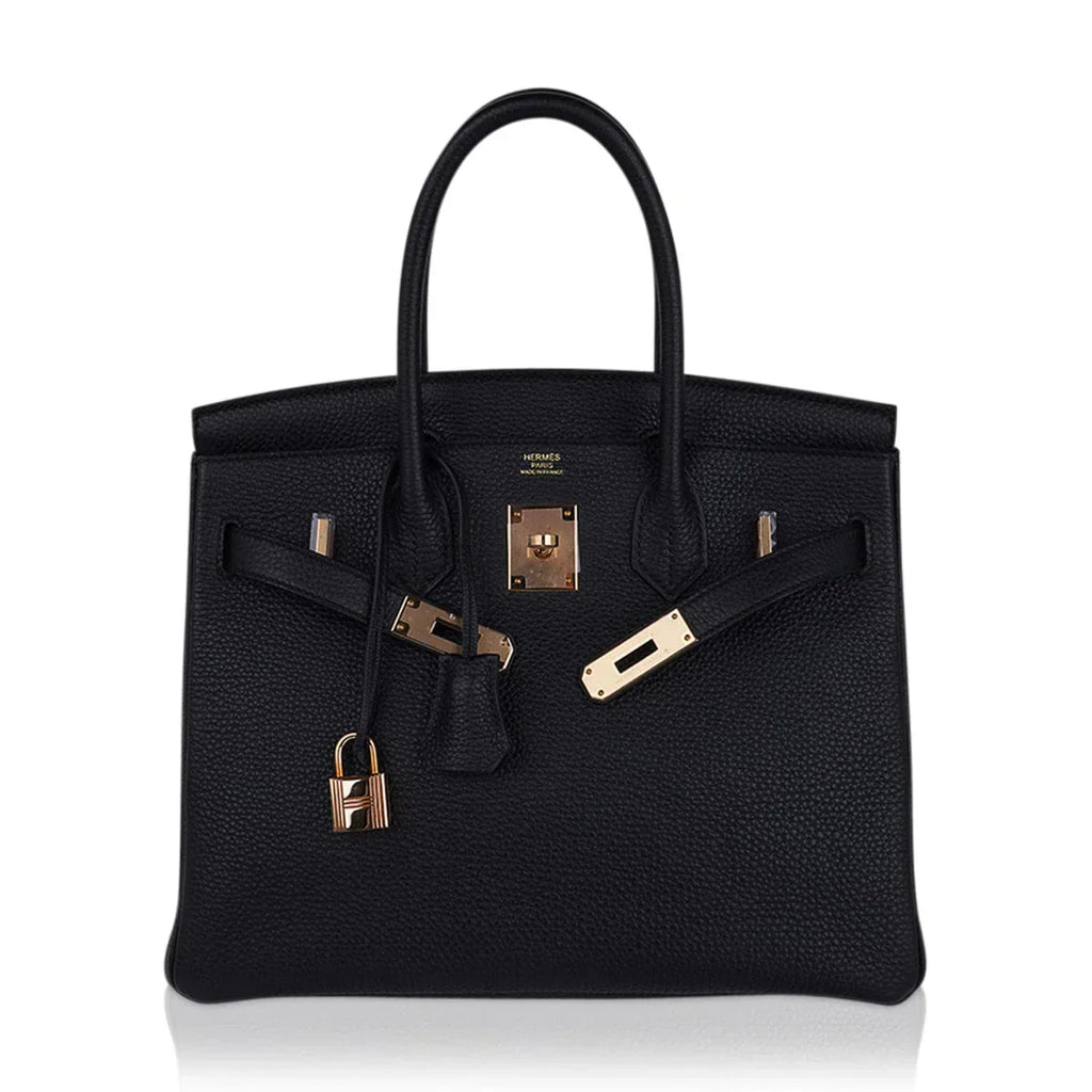 Birkin 30 Bag Black Togo Leather with Rose Gold Hardware