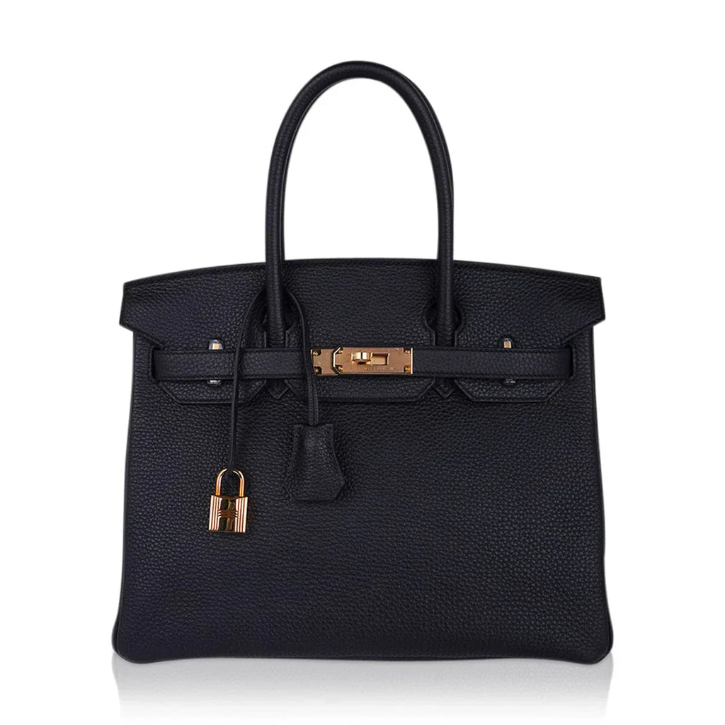 Birkin 30 Bag Black Togo Leather with Rose Gold Hardware