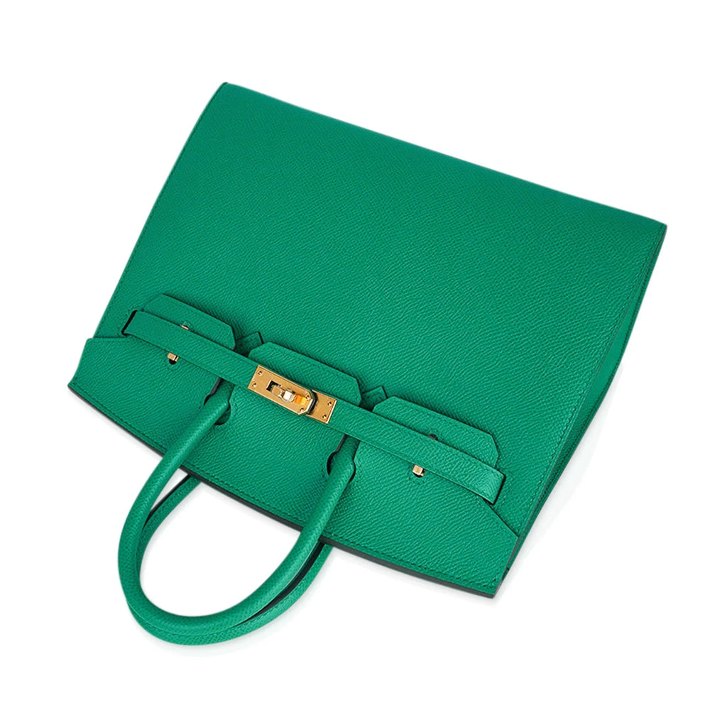 Birkin Sellier 25 Bag Vert Jade Epsom Leather with Gold Hardware