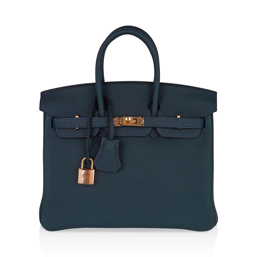 Special Order HSS Birkin 25 Bag Vert Cypress Togo Leather with Rose Gold Hardware