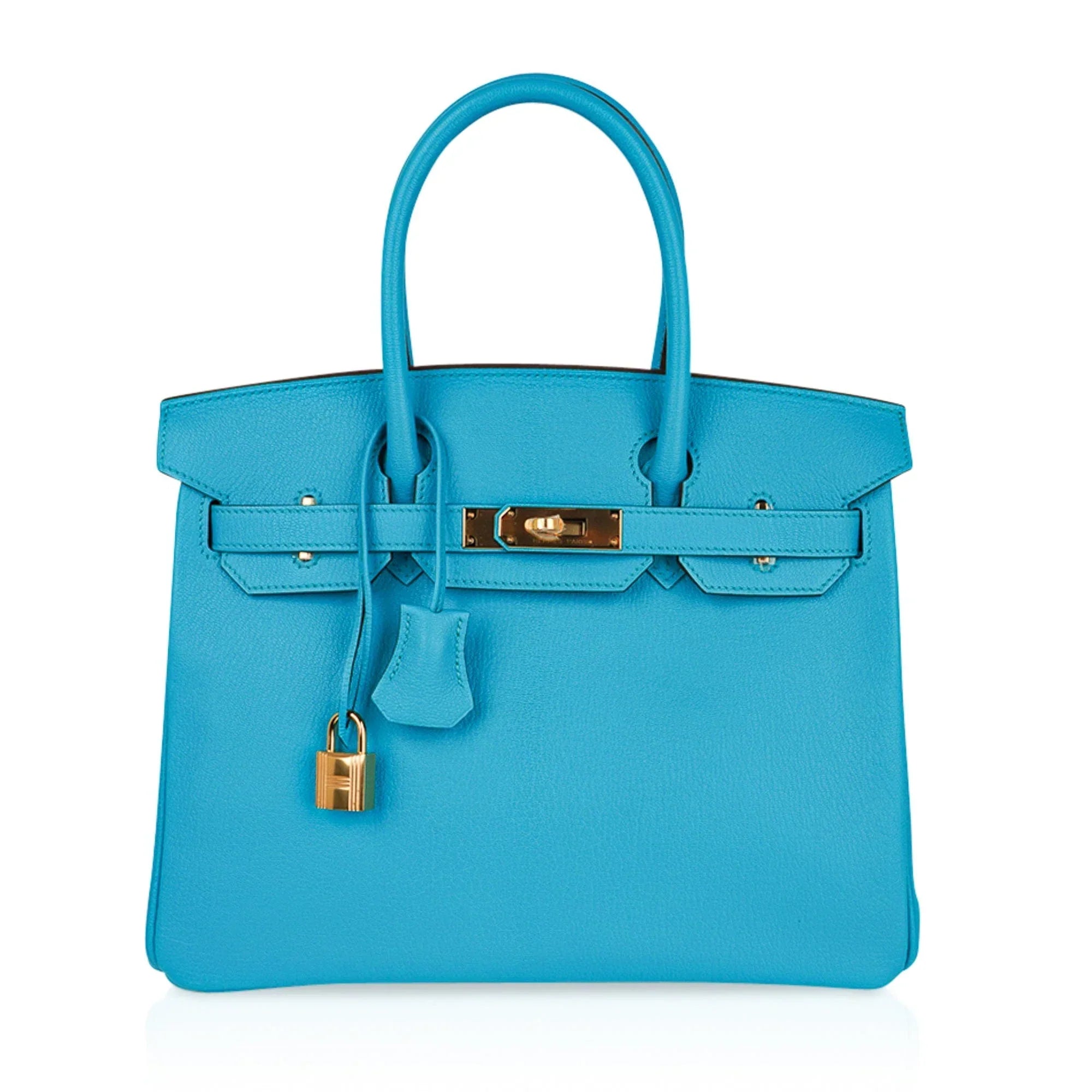 Birkin 30 Bleu Aztec Bag Chevre Leather with Gold Hardware
