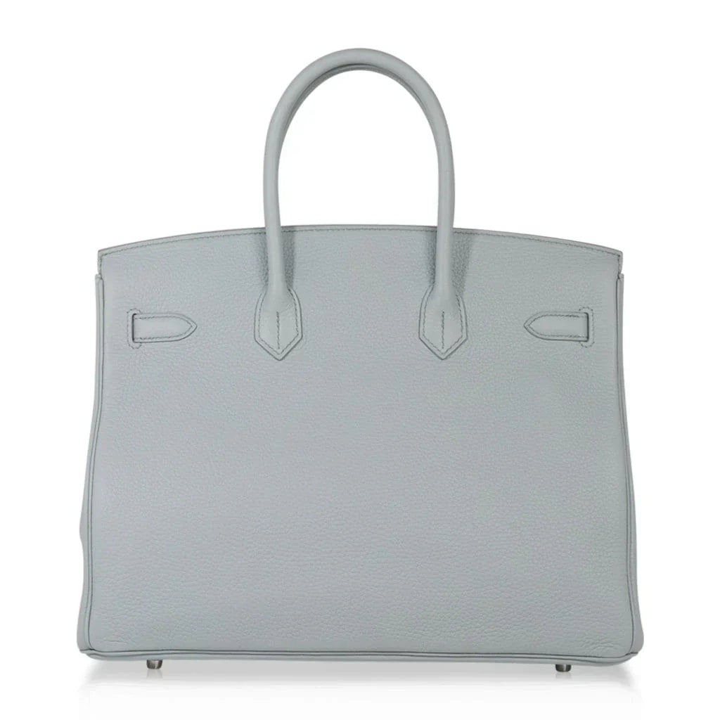 Birkin 35 Bag Blue Bleu Pale Togo Palladium Hardware
