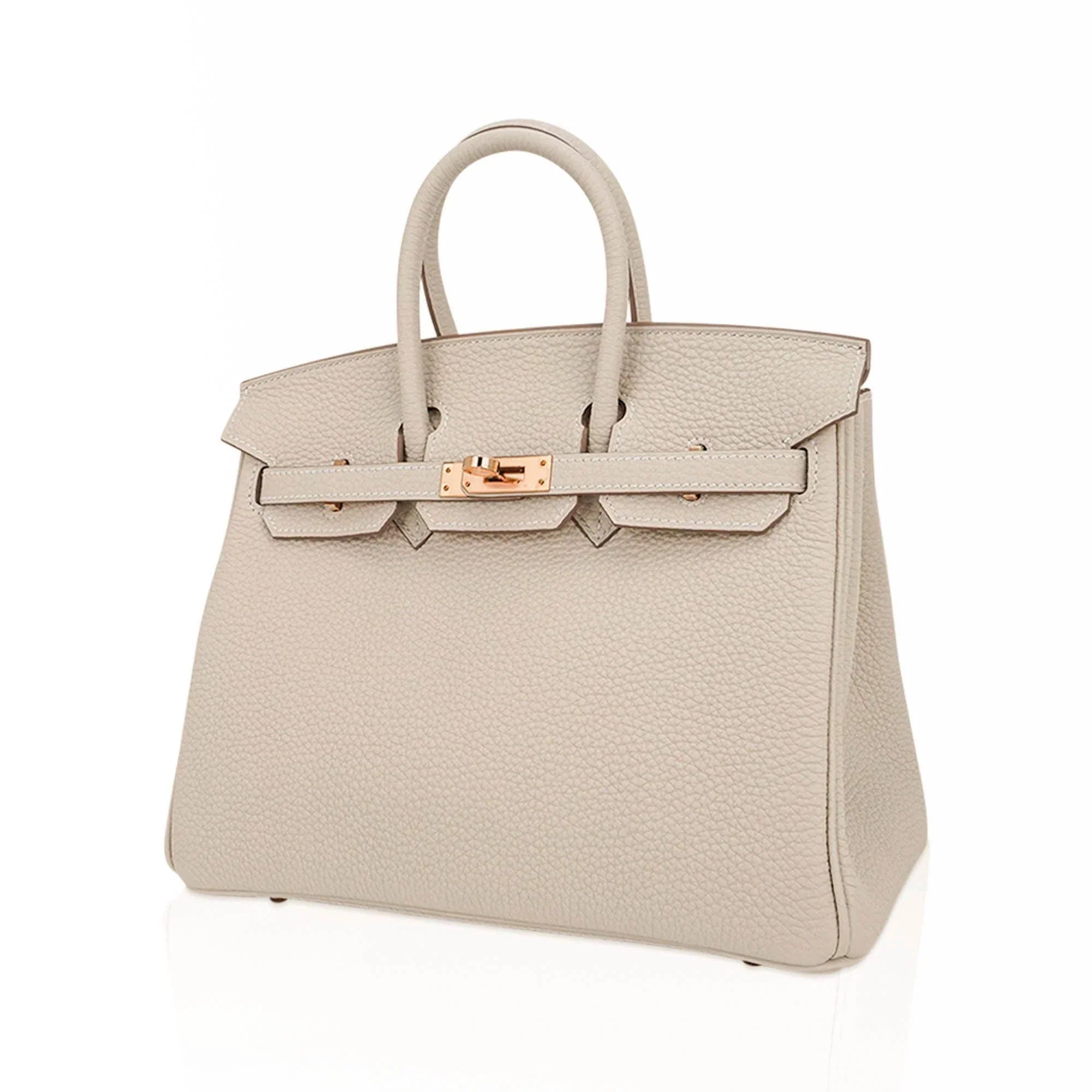 Birkin 25 Bag Craie Togo Leather with Rose Gold Hardware
