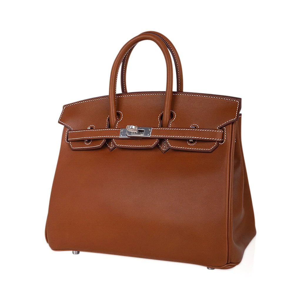 Limited Edition Birkin 25 Fauve Barenia Leather Bag Palladium Hardware