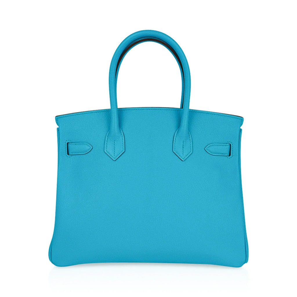Birkin 30 Bleu Aztec Bag Chevre Leather with Gold Hardware
