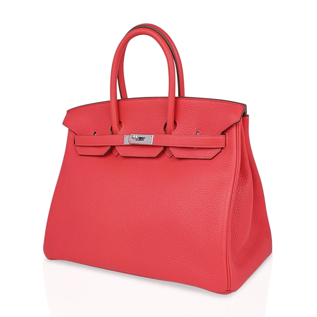 Birkin 35 Bag Rose Jaipur Clemence Leather with Palladium Hardware