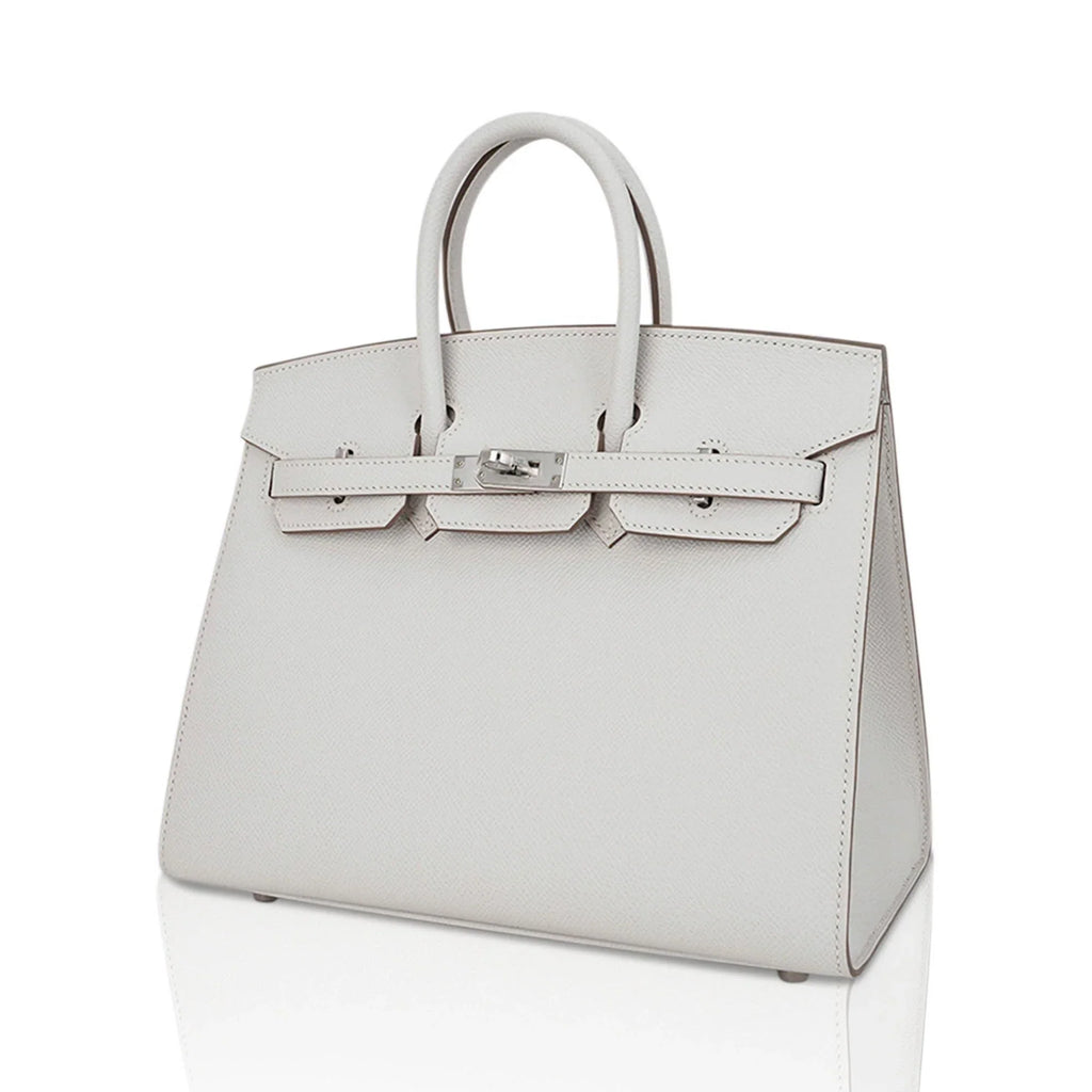Birkin Sellier 25 Bag Gris Pale Epsom Leather with Palladium Hardware