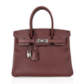 Birkin 30 Bag Bordeaux Epsom Palladium Hardware