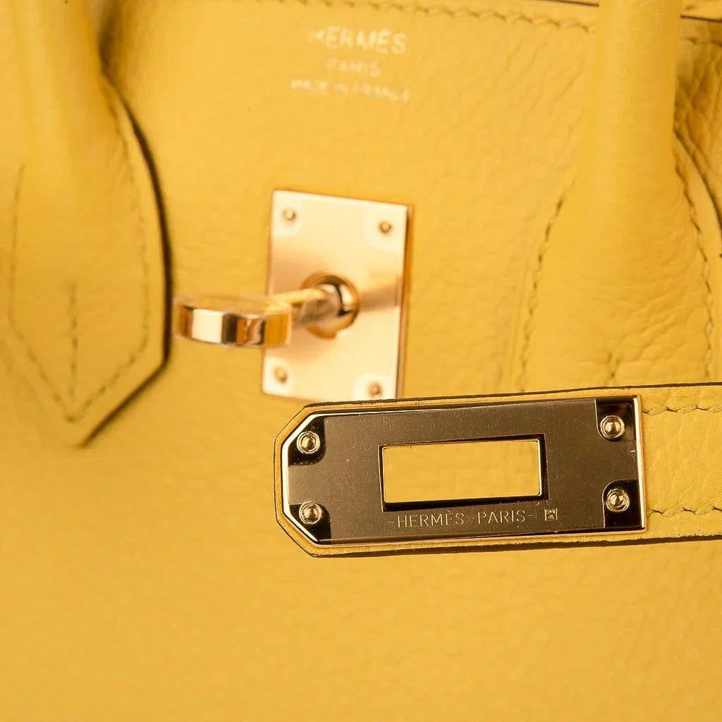 Birkin 25 Bag Jaune de Naples Novillo Gold Hardware