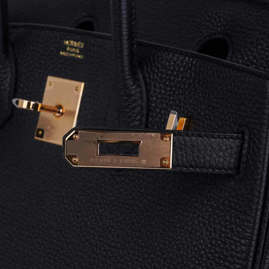 Birkin 30 Bag Black Togo Leather with Rose Gold Hardware
