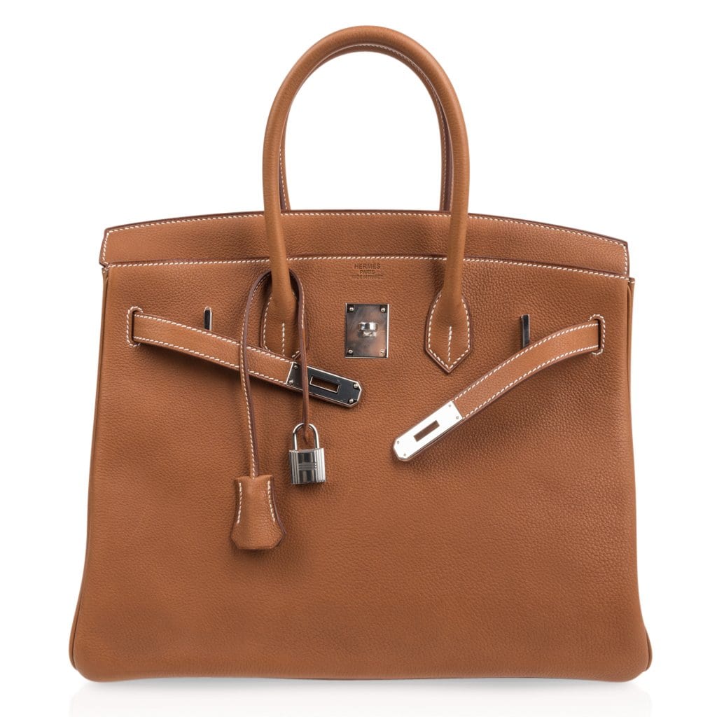 Limited Edition Birkin 35 Bag Fauve Barenia Faubourg Leather with Palladium Hardware