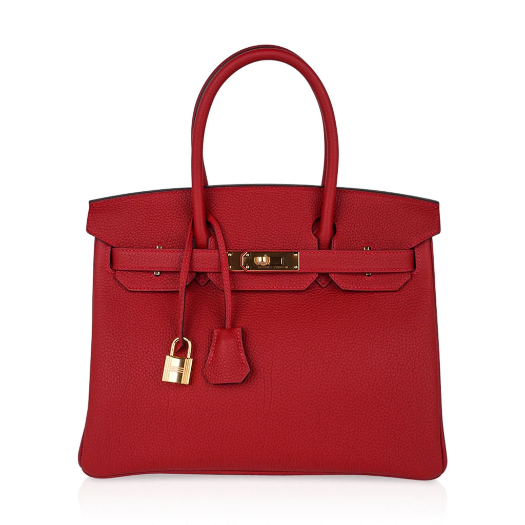 Birkin 30 Bag Lipstick Rouge Vif Togo Leather with Gold Hardware