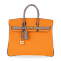 Birkin HSS 25 Bag Jaune Ambre / Gris Asphalte Gold Hardware