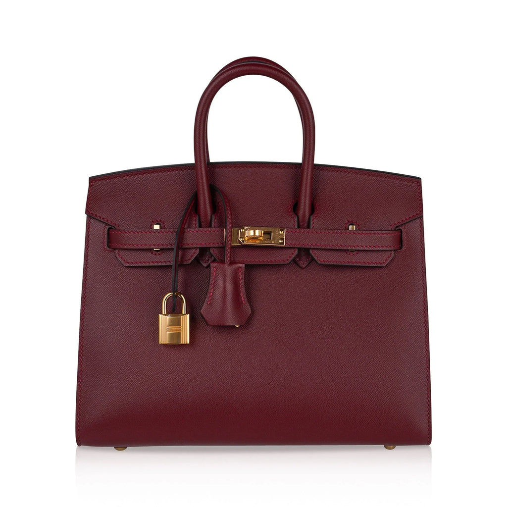 Birkin 25 Bag Sellier Rouge H Gold Hardware Veau Madame Leather