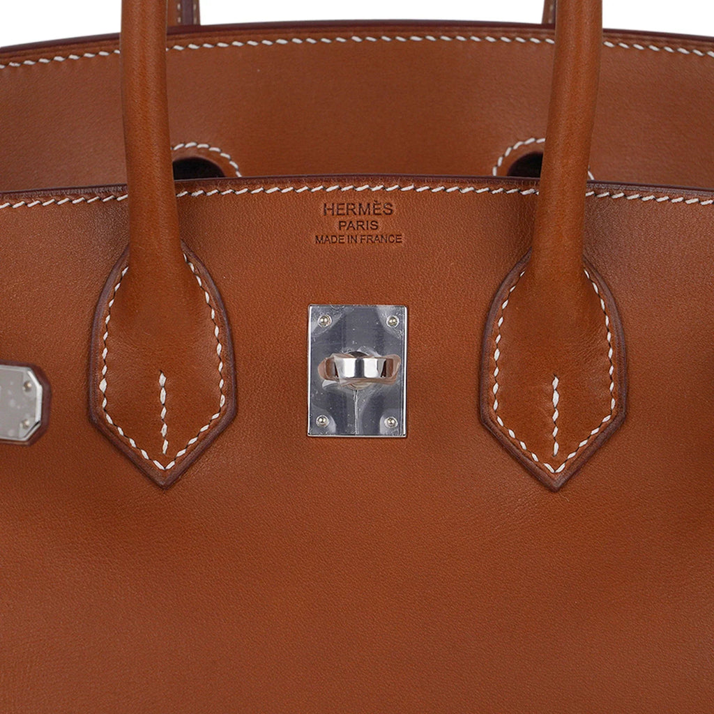 Limited Edition Birkin 25 Fauve Barenia Leather Bag Palladium Hardware