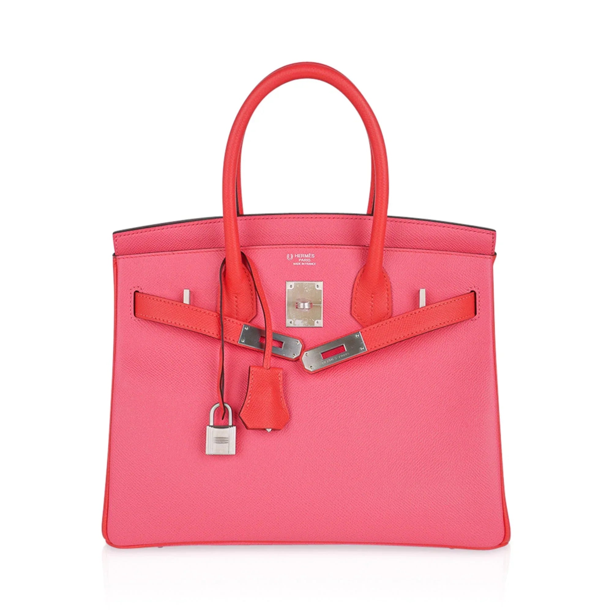 Special Order HSS Birkin 30 Bag Rose Azalee & Rose Jaipur Epsom with Brushed Palladium Hardware