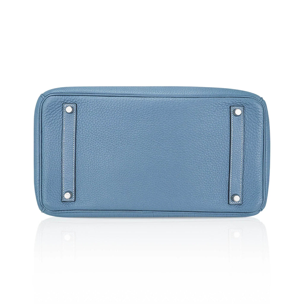 Birkin 35 Bag Blue Jean Togo Leather with Palladium Hardware