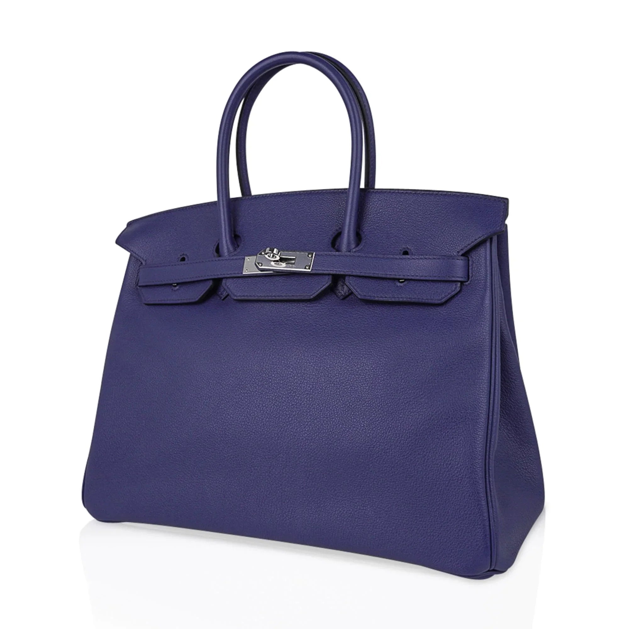 Limited Edition Birkin 35 Bag Blue Sapphire Taurillon Novillo Leather & Toile Sea Surf & Fun