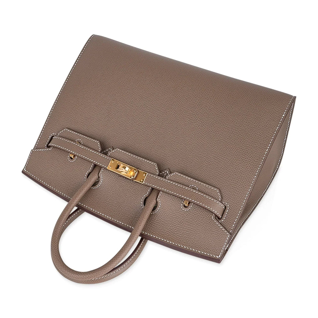 Birkin Sellier 25 Etoupe Gold Hardware Epsom Leather New w/Box