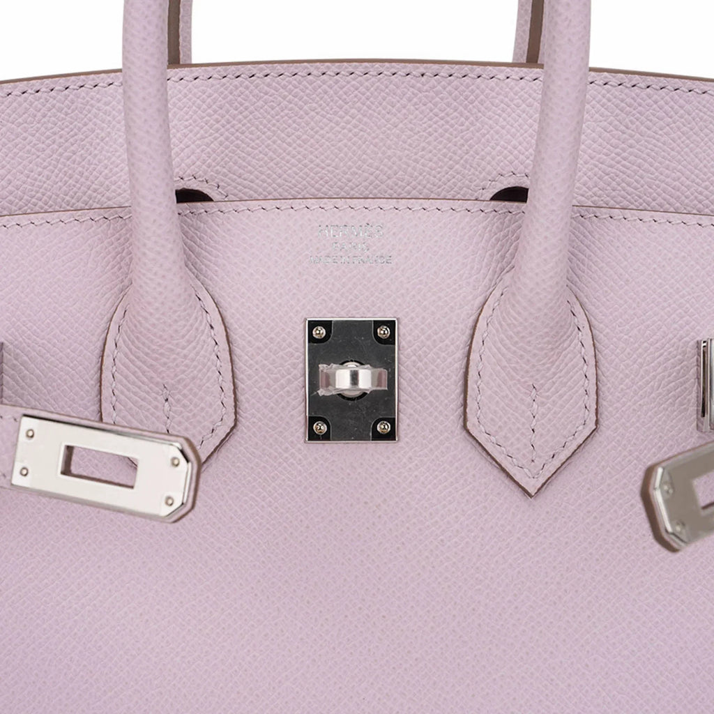 Birkin 25 Bag Sellier Mauve Pale Epsom Leather with Palladium Hardware