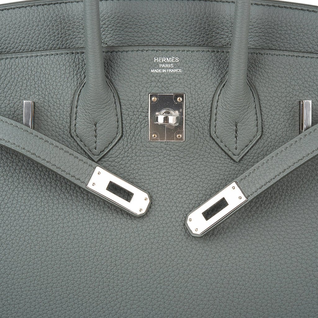 Birkin 25 Bag Vert Amande Togo Palladium Hardware