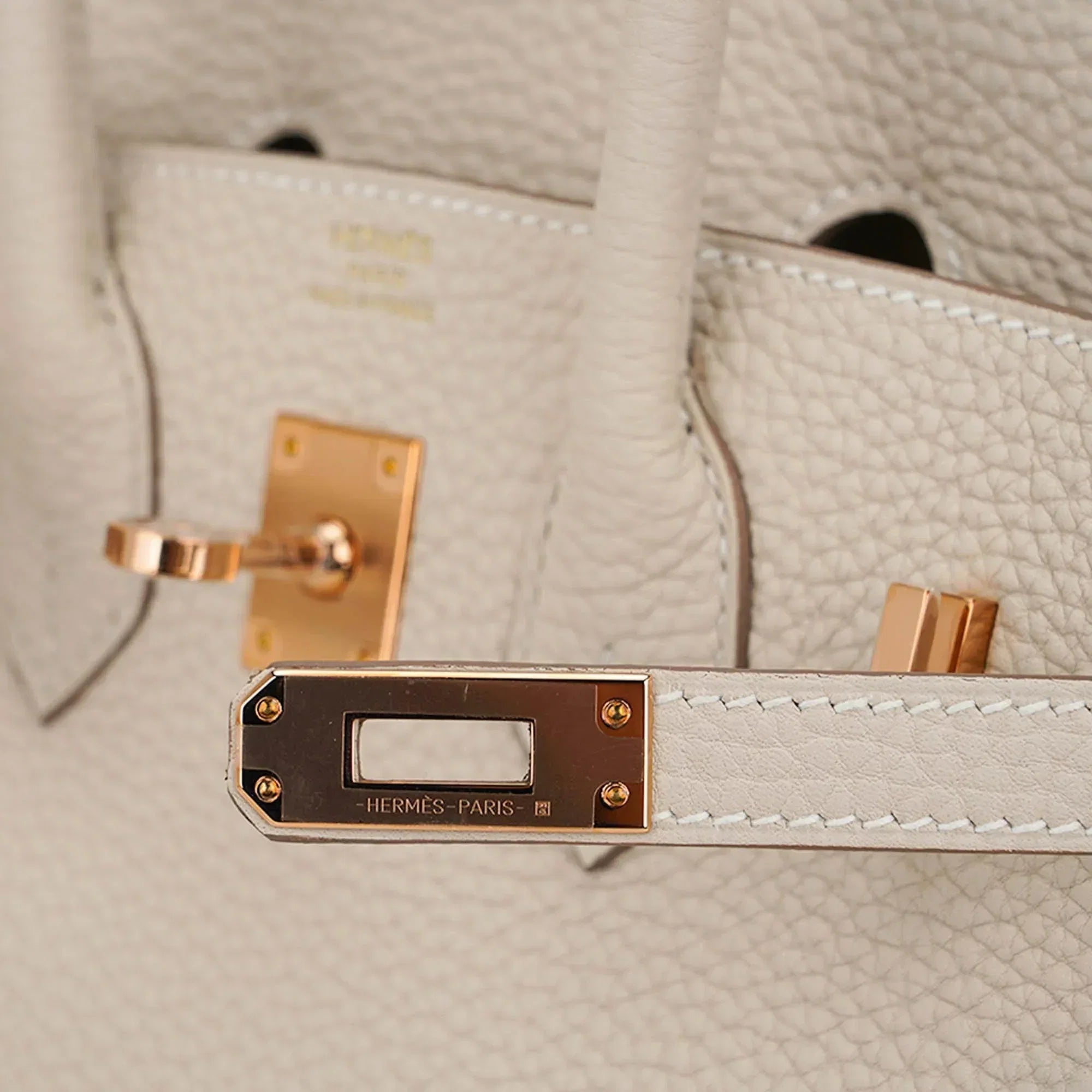 Birkin 25 Bag Craie Togo Leather with Rose Gold Hardware