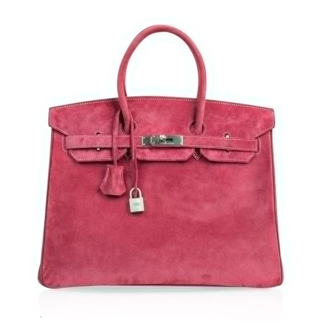 Birkin 35 Bag Fuchsia Pink Doblis Palladium Rare