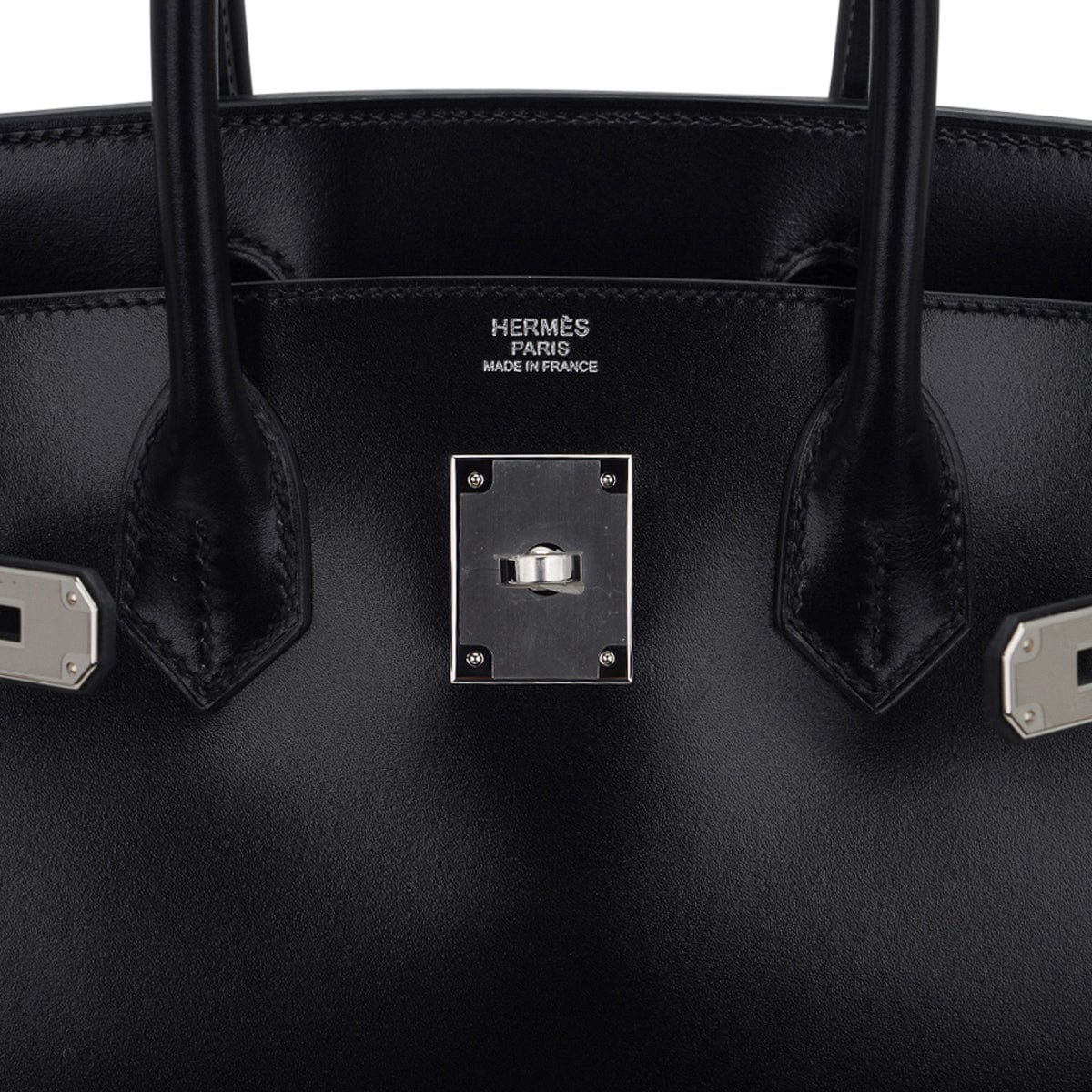 Birkin 30 Black Box Leather Bag Palladium Hardware