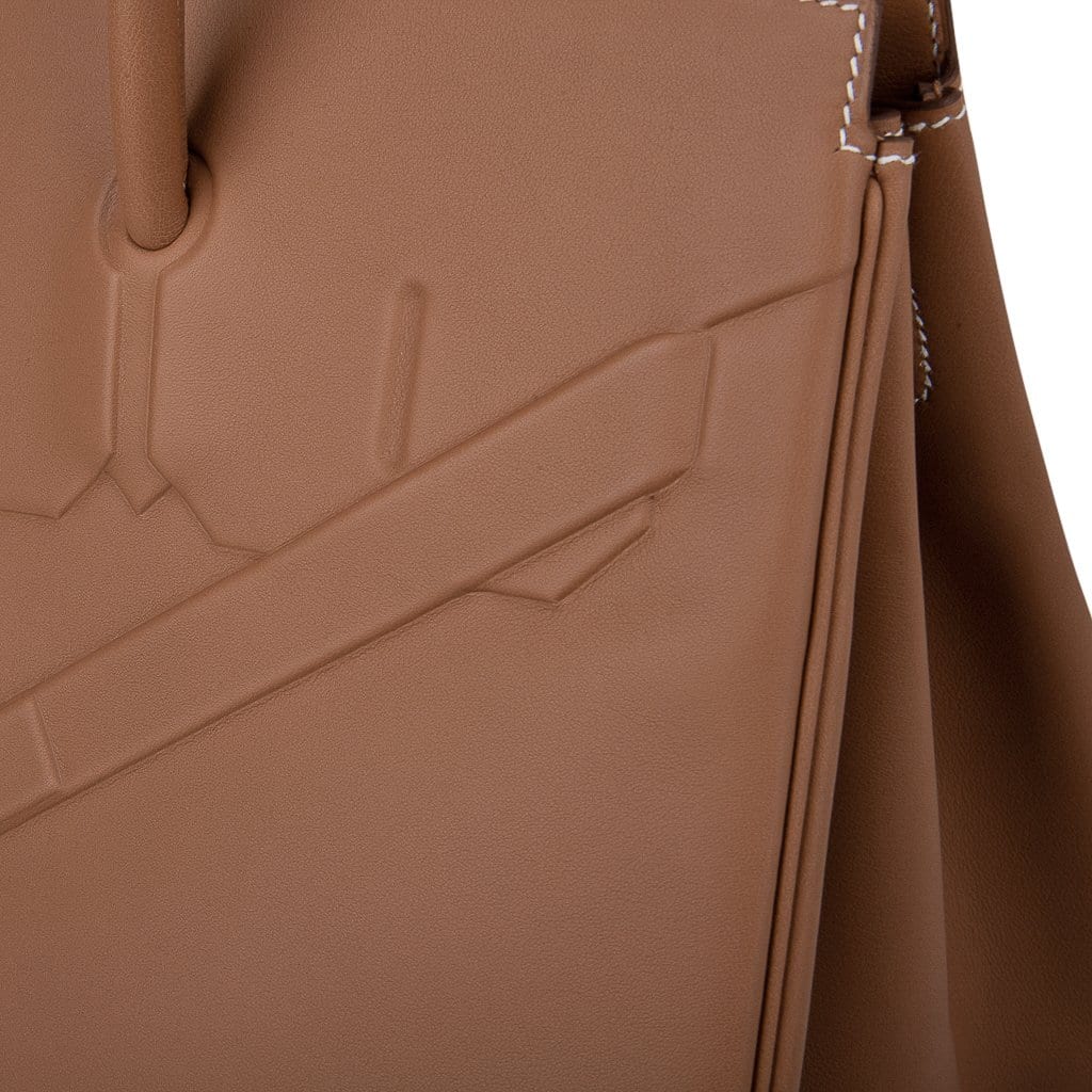 Shadow Birkin 35 Bag Limited Edition Gold Evercalf Leather New