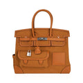Limited Edition Birkin 35 Bag Cargo Sesame Toile Goeland Swift Leather with Palladium Hardware
