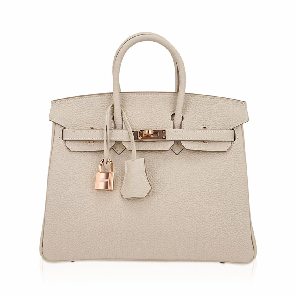 Birkin 25 Bag Craie Togo Leather with Rose Gold Hardware