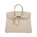Birkin 25 Bag Craie Togo Leather with Rose Gold Hardware