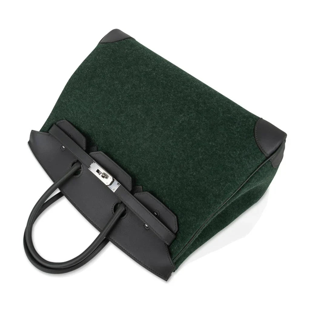 Birkin 35 Limited Edition Bi-Color Vert Anglais Feutre Vert Cypress Swift
