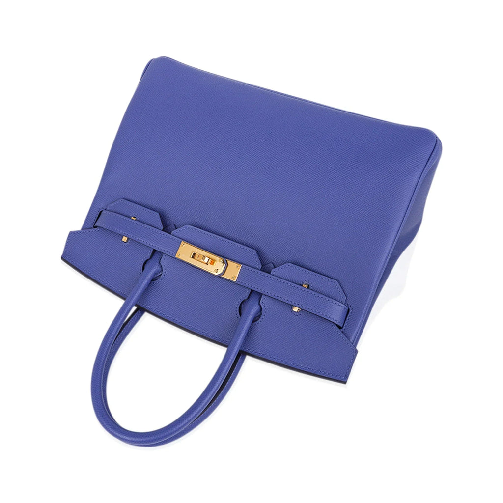Birkin 30 Bag Blue Brighton Epsom Leather with Gold Hardware