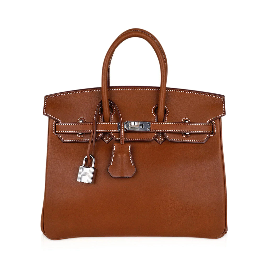 Limited Edition Birkin 25 Fauve Barenia Leather Bag Palladium Hardware