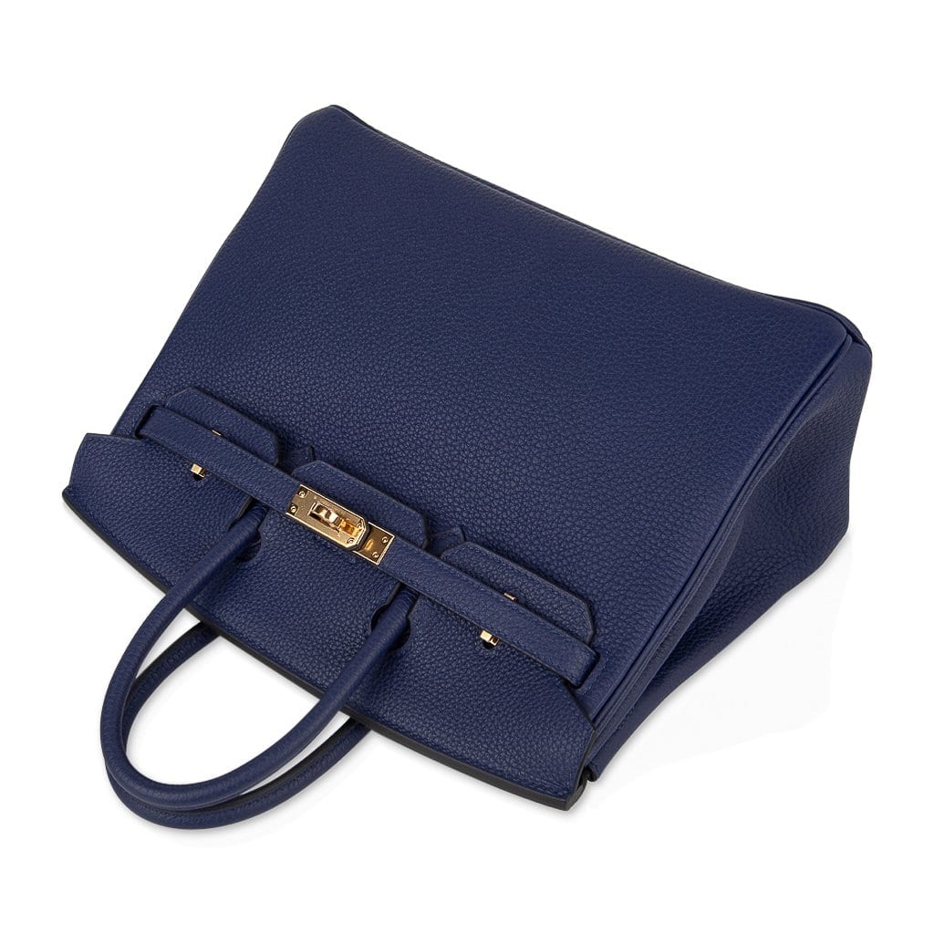 Birkin 25 Bag Blue Encre Gold Hardware Togo Leather