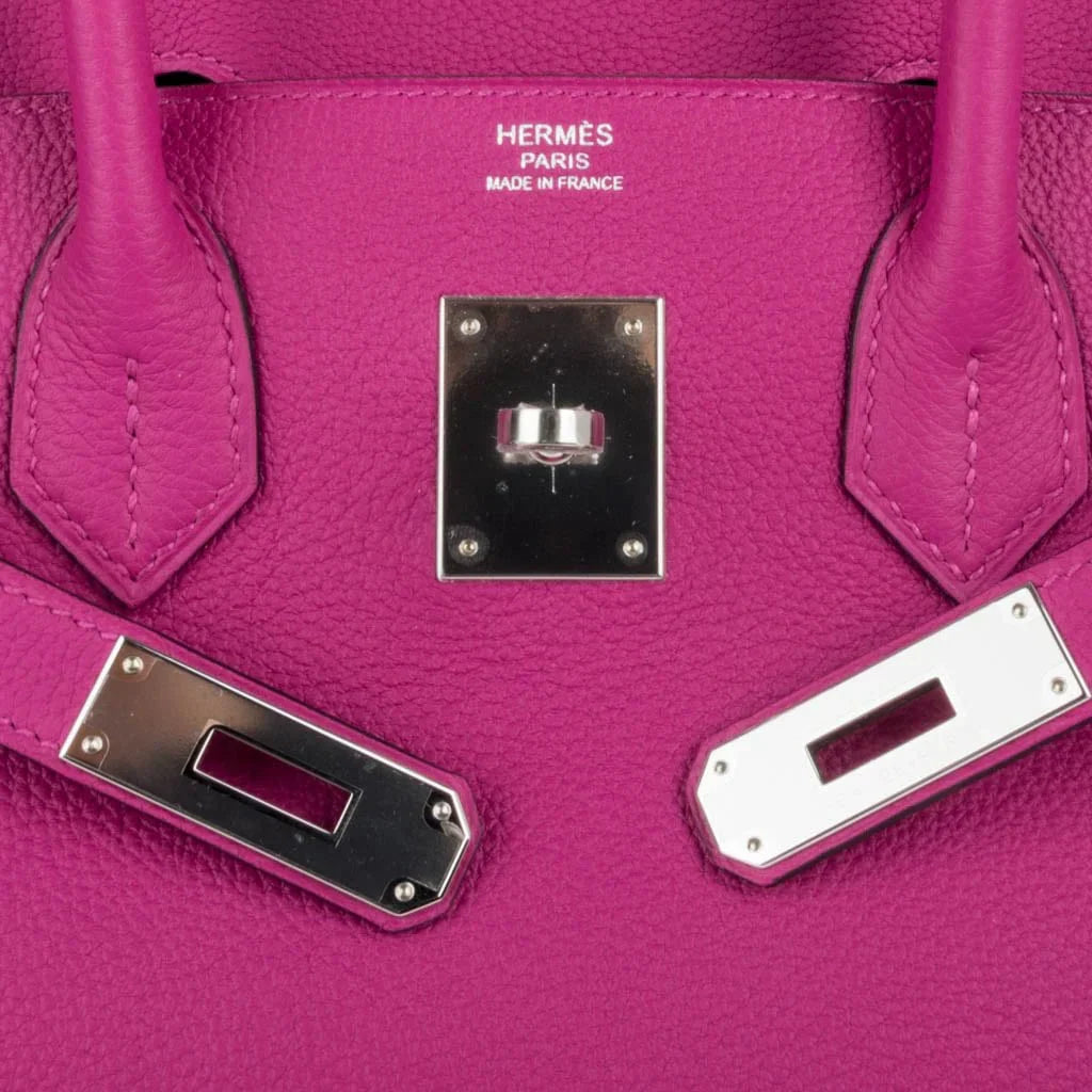 Birkin 30 Bag Rose Pourpre Pink Togo Palladium