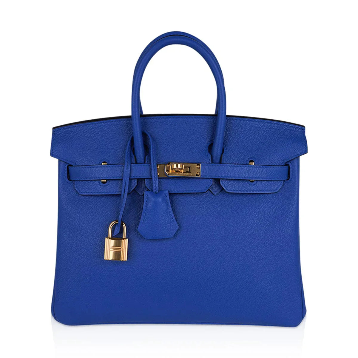 Birkin 25 Bag Blue Zellige Novillo Leather with Gold Hardware