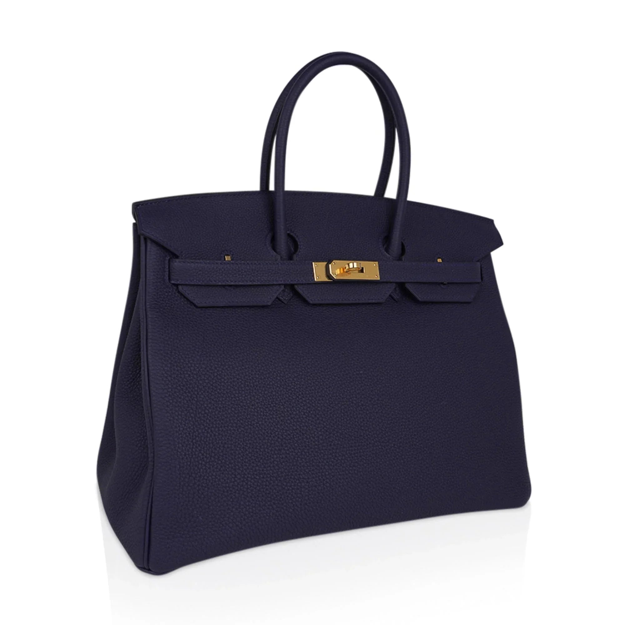 Birkin 35 Bag Blue Nuit Gold Hardware Togo Leather