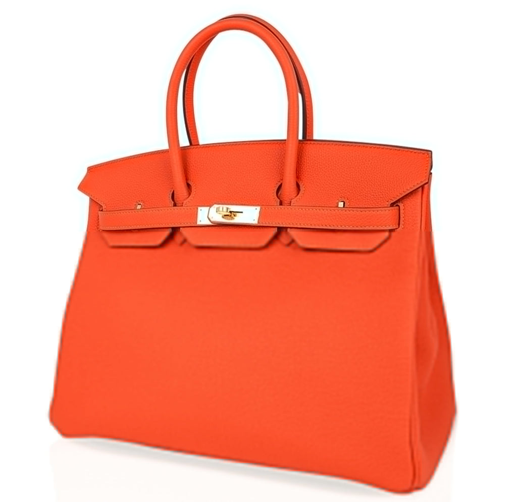Birkin 35 Bag Feu Orange Togo Gold Hardware
