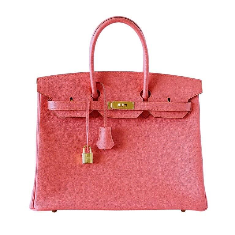 Birkin 35 Bag Flamingo Pink Gold Hardware Rare