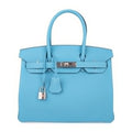 Birkin 30 Bag Blue du Nord Togo Leather Palladium Hardware