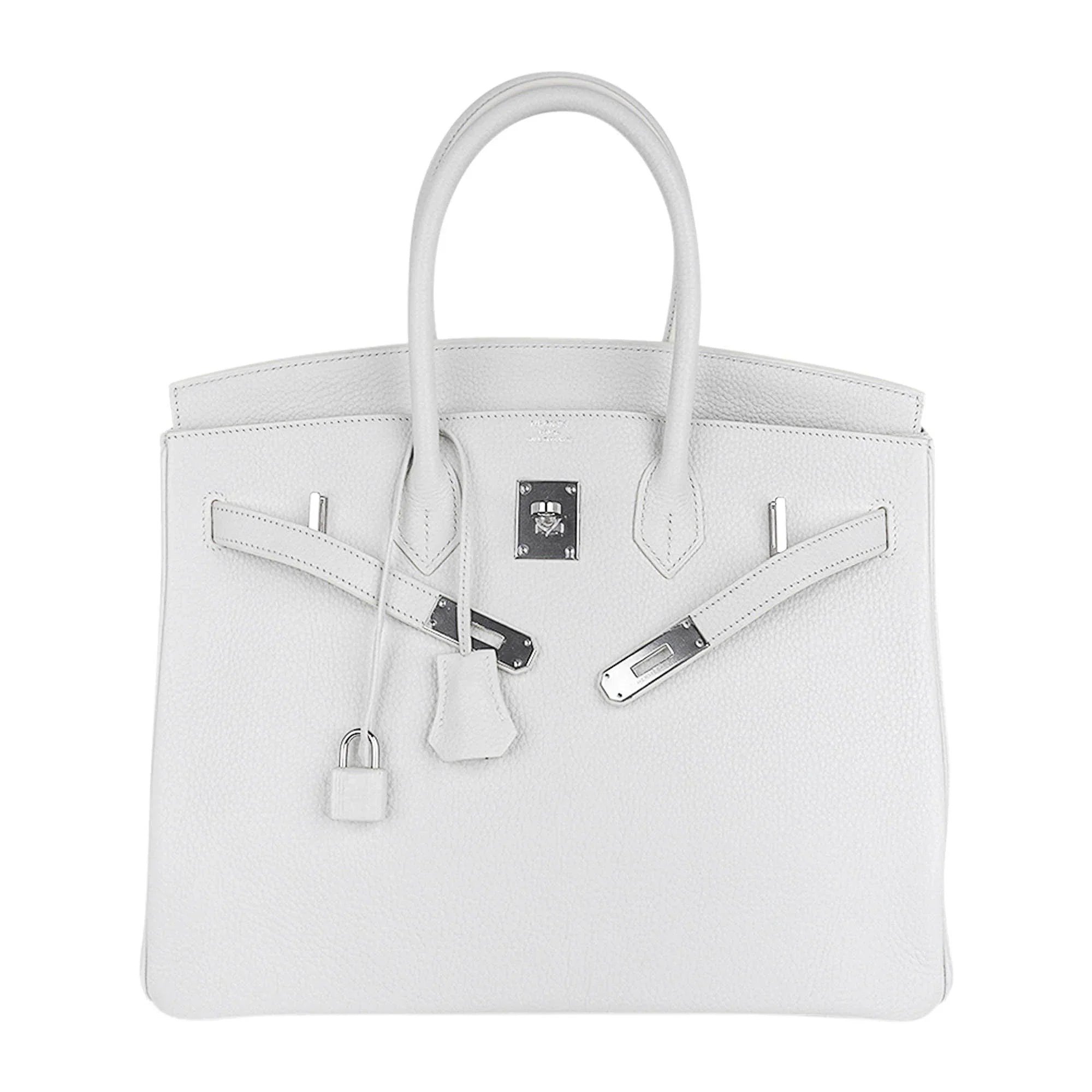 Birkin 35 Bag White Clemence Leather with Palladium Hardware
